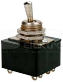 PD-21 ON-OFF+OFF-ON 2x4 2A 250VAC 23mm czarny Przełącznik dźwigniowy do lutowania