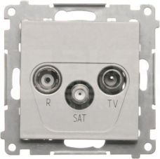 SIMON55 Aluminium mat Gniazdo RTV-SAT końcowe