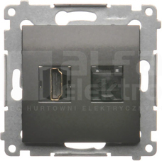 SIMON54 antracyt Gniazdo HDMI/RJ45 kat6