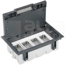 CONNECT 93mm szary Puszka podłogowa poczwórna z ramką