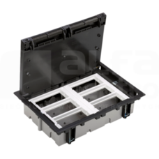 CONNECT 70mm szary grafit Puszka podłogowa sześciokrotna z ramką