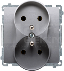 BASIC/M 2x2P+Z inox Gniazdo z przesłonami styków