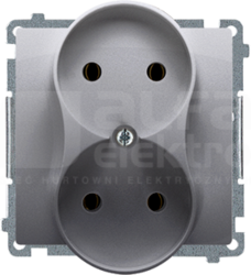 BASIC/M 2x2P inox Gniazdo