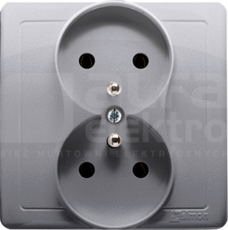 BASIC 2x2P+Z inox Gniazdo z przesłonami styków