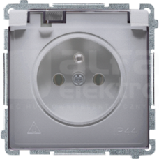 BASIC/M 2P+Z IP44 inox Gniazdo klapka dymna