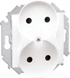 SIMON15 2x2P biały Gniazdo z przesłonami styków