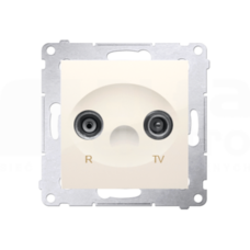 SIMON54 14dB kremowy Gniazdo RTV przelotowe