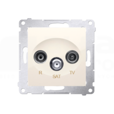 SIMON54 kremowy Gniazdo RTV-SAT przelotowe