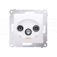 SIMON54 biały Gniazdo RTV-DATA