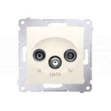SIMON54 kremowy Gniazdo RTV-DATA