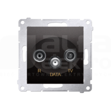 SIMON54 antracyt Gniazdo RTV-DATA