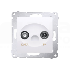 SIMON54 biały Gniazdo TV-DATA