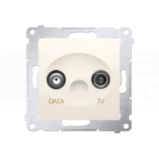 SIMON54 krem Gniazdo TV-DATA