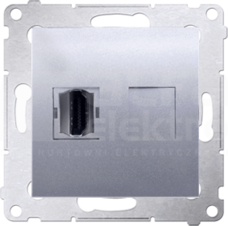 SIMON54 srebrny mat Gniazdo HDMI