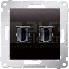 SIMON54 antracyt Gniazdo HDMI podwójne