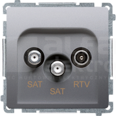 BASIC/M inox Gniazdo antenowe SAT-SAT-RTV końcowe podwójne