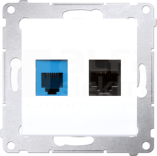 SIMON54 RJ45 kat.5e+RJ12 biały Gniazdo komputerowe/telefoniczne