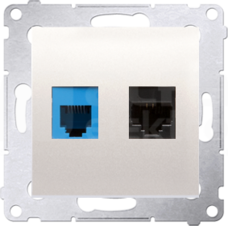 SIMON54 RJ45 kat.5e+RJ12 kremowy Gniazdo komputerowe/telefoniczne