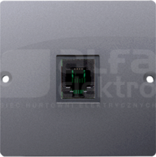 BASIC/M 1xRJ11 srebrny mat Gniazdo telefoniczne