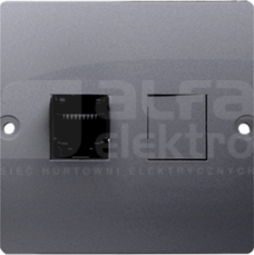 BASIC/M 1xRJ45 kat5 srebrny mat Gniazdo komputerowe
