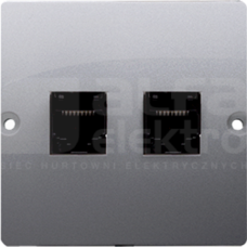 BASIC/M RJ45+RJ11 inox Gniazdo komputerowe/telefoniczne