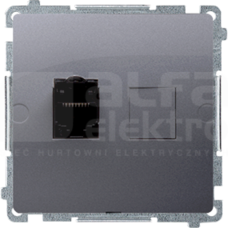 BASIC/M 1xRJ45 kat6 srebrny mat Gniazdo komputerowe