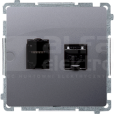 BASIC/M 2xRJ45 kat6 srebrny mat Gniazdo komputerowe
