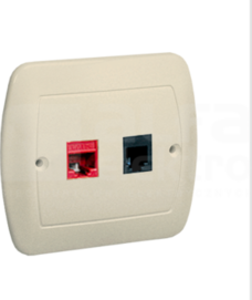 AKORD 1xRJ45+1xRJ11 beżowy Gniazdo komputerowe/telefoniczne