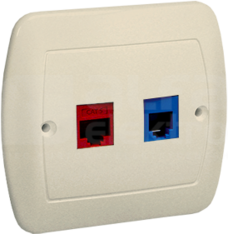 Akord RJ12+RJ45 beż Gniazdo komputerowe/telefoniczne