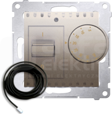 SIMON54 16(2)A złoty mat Regulator temperatury z czujnikiem zewn