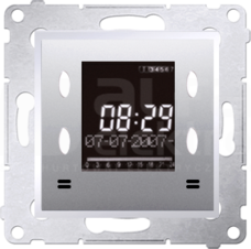 SIMON54 srebrny mat Zegar elektroniczny
