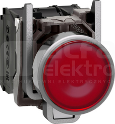 XB4BW34M5 KRYTY GUZIK N/O+N/ CZERWONY PRZYC.PODSW.Z SAMO.POWR.LED