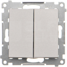 SIMON55 aluminium mat Przycisk podwójny zwierny