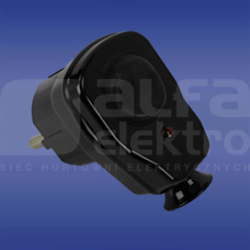 AWA-ŁKB 2P+Z 16A 250V IP40 Wtyczka rozbieralna kątowa z wył. i kontrolką