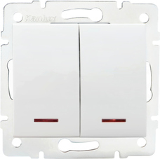 LOGI 02-1023-102 biały Łącznik zwierny podwójny LED