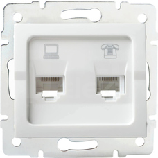 LOGI 02-1430-002 biały Gniazdo komp.-telefon.RJ45 kat5e+RJ11