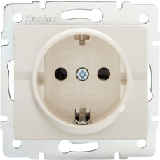 LOGI 02-1240-103 kremowy Gniazdo 1x Schuko ochr.styk.