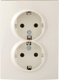 LOGI 02-1270-103 kremowy Gniazdo 2x Schuko komplet.