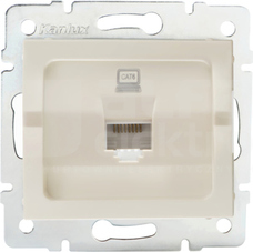 LOGI 02-1400-003 kremowy Gniazdo komp.1x RJ45 kat6 Jack