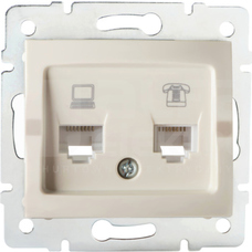LOGI 02-1430-003 kremowy Gniazdo komp.-telefon.RJ45 kat5e+RJ11