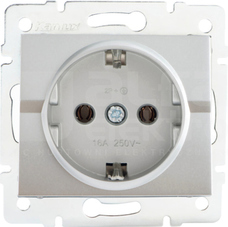 LOGI 02-1220-143 srebrny Gniazdo 1x Schuko