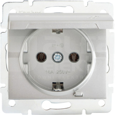LOGI 02-1230-143 srebrny Gniazdo z uziem.IP44 Schuko