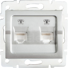LOGI 02-1380-043 srebrny Gniazdo telefon.2x niezal.2xRJ11