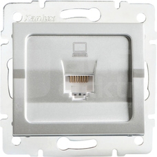LOGI 02-1390-043 srebrny Gniazdo komp.1x RJ45 kat5e Jack