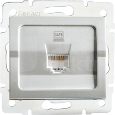 LOGI 02-1400-043 srebrny Gniazdo komp.1x RJ45 kat6 Jack
