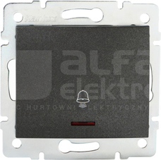 LOGI 02-1080-141 grafit Przycisk zwierny dzwonek z LED