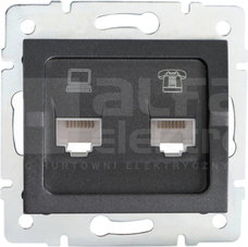 LOGI 02-1430-041 grafit Gniazdo komp.-telefon.RJ45 kat5e+RJ11