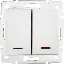 DOMO 01-1023-202 biały Łącznik zwierny podwójny LED