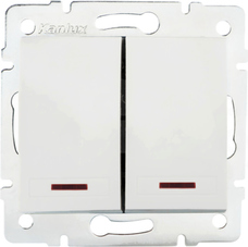 DOMO 01-1120-202 biały Łącznik świecznikowy dwugrupowy z LED