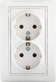 DOMO 01-1270-102 biały Gniazdo 2x Schuko komplet.